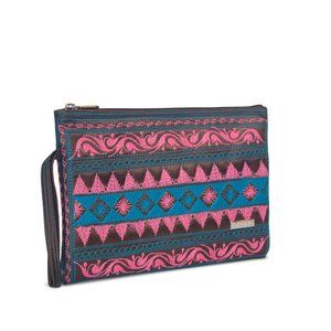 Intricately Embroidered Wristlet - Katara Clutch
